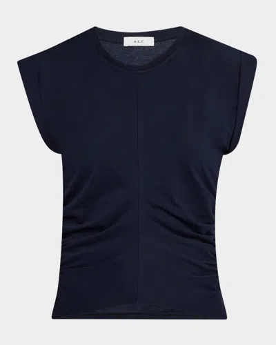 A.L.C NIA RUCHED CAP-SLEEVE TEE
