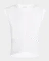 A.l.c Nia Ruched Cap-sleeve Tee In White