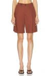 A.l.c Nico Tailored Linen-blend Shorts In Sequoia