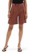 A.l.c Nico Womens Pleated Linen Bermuda Shorts In Multi