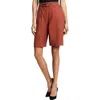 A.l.c Nico Womens Pleated Linen Bermuda Shorts In Burgundy