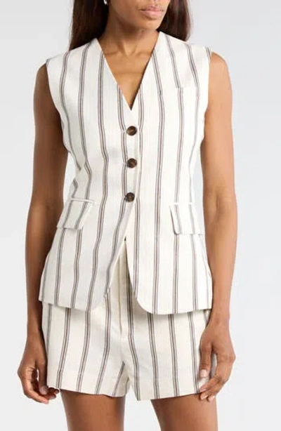 A.l.c . Noa Stripe Vest In Sand