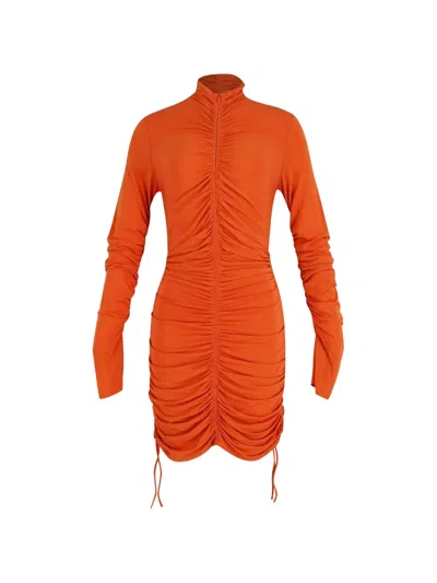 Pre-owned A.l.c Nolan Ruched Dress In Orange