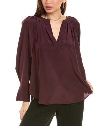 A.l.c A. L.c. Nomad Silk-blend Blouse In Brown
