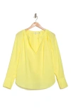 A.l.c Nomad Split Neck Long Sleeve Cotton Top In Canary