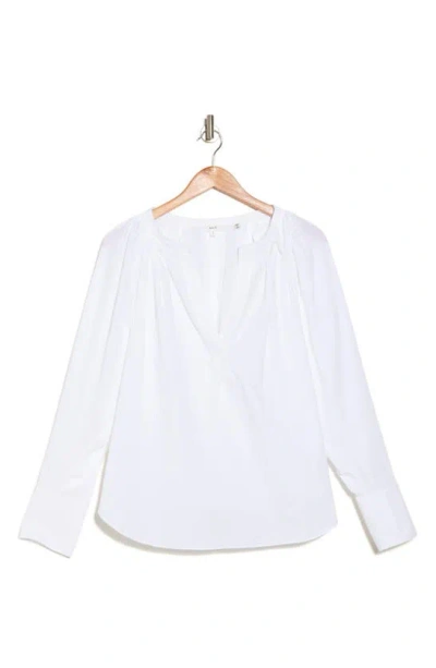 A.l.c Nomad Split Neck Long Sleeve Cotton Top In White