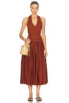 A.l.c Nora Cotton Midi Dress In Dark Bosco