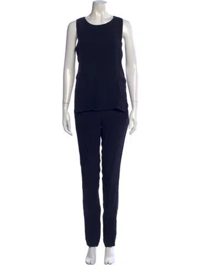 Pre-owned A.l.c Nylon Crew Neck Jumpsuit In Blue
