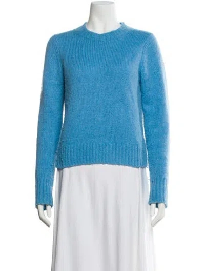 Pre-owned A.l.c Nylon Crew Neck Sweater In Blue