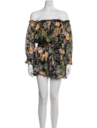 Pre-owned A.l.c Nylon Floral Print Skirt Set In Multi