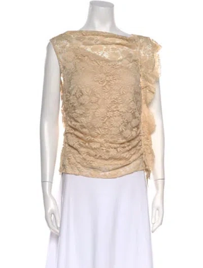 Pre-owned A.l.c Nylon Lace Pattern Blouse W/ Tags In Neutrals