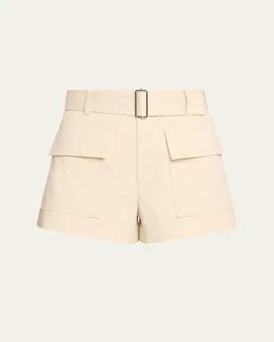 A.l.c Oakland Belted Twill Shorts In Light Limestone