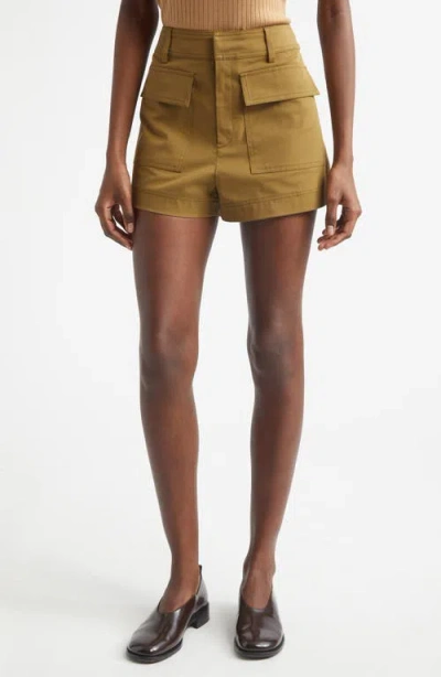 A.l.c . Oakley Stretch Cotton Twill Cargo Shorts In Gold