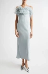 A.l.c . Odette Feathered Crepe Gown In Blue