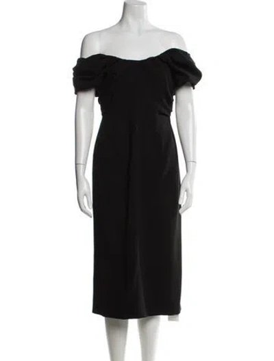 Pre-owned A.l.c Off-the-shoulder Knee-length Dress In Black
