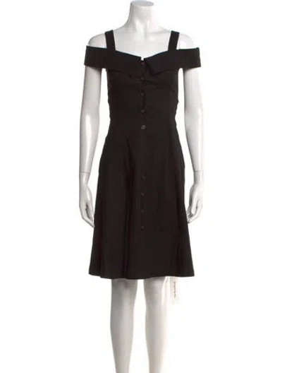 Pre-owned A.l.c Off-the-shoulder Knee-length Dress In Black