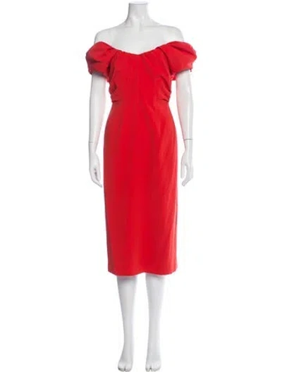 Pre-owned A.l.c Off-the-shoulder Knee-length Dress In Red