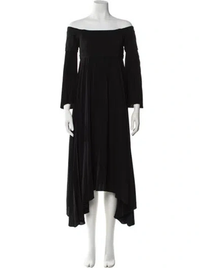 Pre-owned A.l.c Off-the-shoulder Long Dress In Black