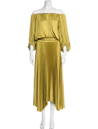 Pre-owned A.l.c Off-the-shoulder Long Dress In Neutral