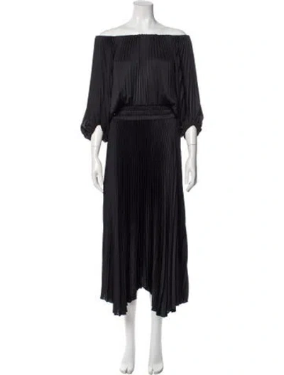 Pre-owned A.l.c Off-the-shoulder Long Dress W/ Tags In Black