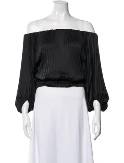 Pre-owned A.l.c Off-the-shoulder Long Sleeve Top In Black