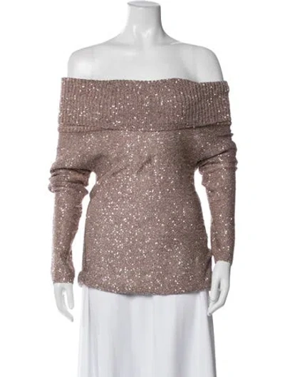 Pre-owned A.l.c Off-the-shoulder Long Sleeve Top In Neutral