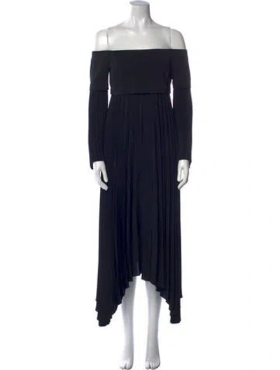 Pre-owned A.l.c Off-the-shoulder Midi Length Dress In Black