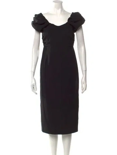 Pre-owned A.l.c Off-the-shoulder Midi Length Dress In Black