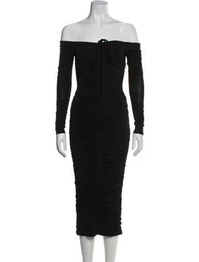 Pre-owned A.l.c Off-the-shoulder Midi Length Dress In Blue