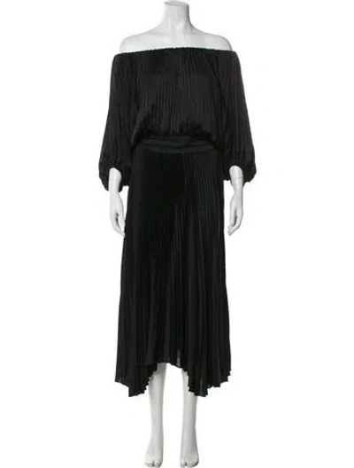 Pre-owned A.l.c Off-the-shoulder Midi Length Dress In Green