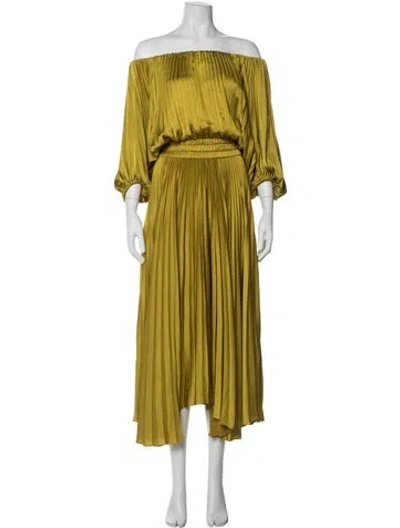 Pre-owned A.l.c Off-the-shoulder Midi Length Dress In Neutral