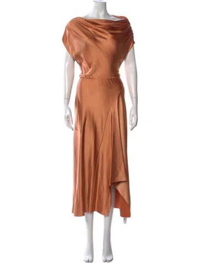 Pre-owned A.l.c Off-the-shoulder Midi Length Dress In Orange