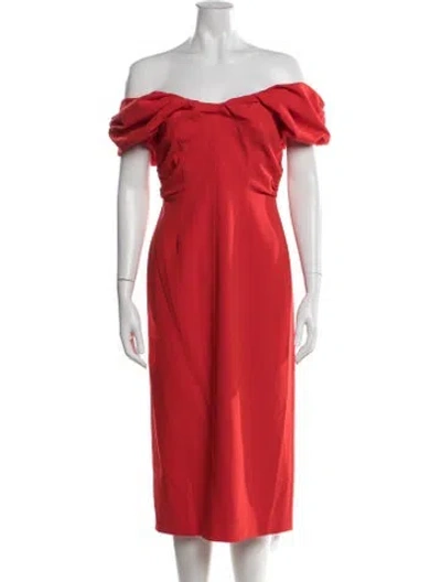 Pre-owned A.l.c Off-the-shoulder Midi Length Dress In Red