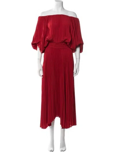 Pre-owned A.l.c Off-the-shoulder Midi Length Dress W/ Tags In Red