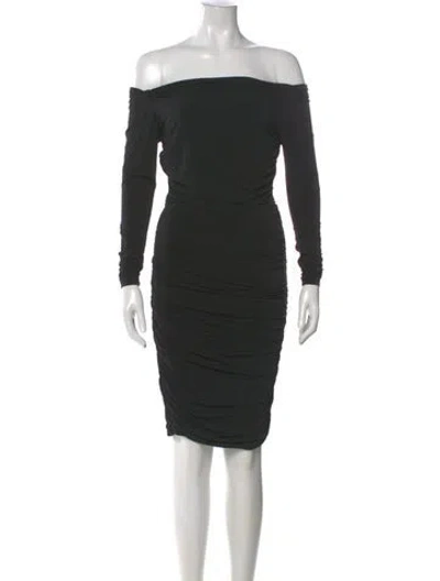 Pre-owned A.l.c Off-the-shoulder Mini Dress In Black