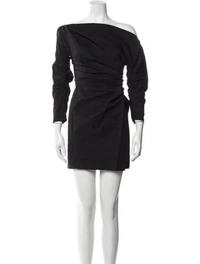 Pre-owned A.l.c Off-the-shoulder Mini Dress In Black