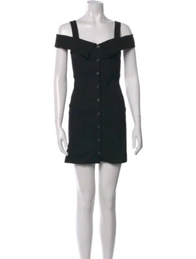Pre-owned A.l.c Off-the-shoulder Mini Dress In Black