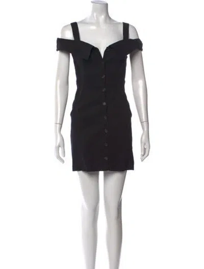 Pre-owned A.l.c Off-the-shoulder Mini Dress In Black