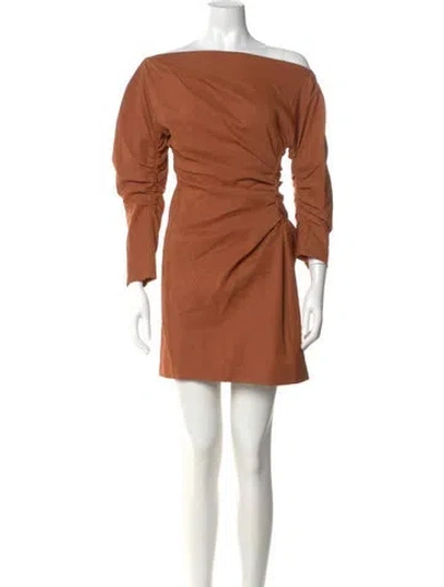 Pre-owned A.l.c Off-the-shoulder Mini Dress In Brown