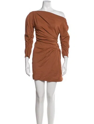 Pre-owned A.l.c Off-the-shoulder Mini Dress In Brown