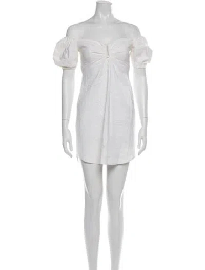 Pre-owned A.l.c Off-the-shoulder Mini Dress In Neutral