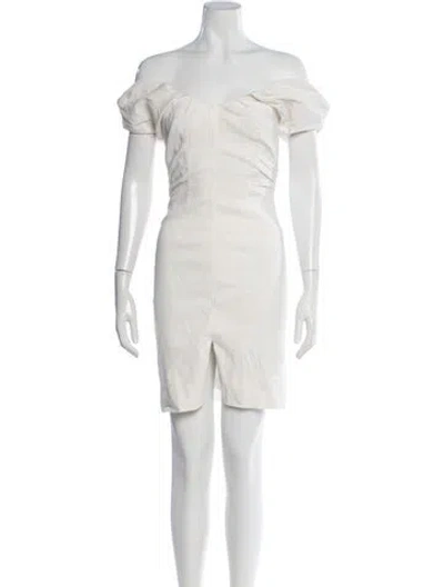 Pre-owned A.l.c Off-the-shoulder Mini Dress In Neutral