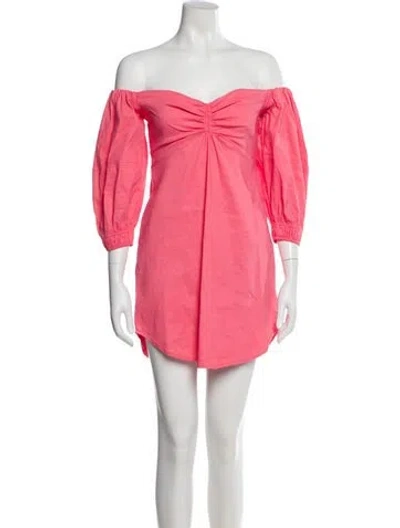 Pre-owned A.l.c Off-the-shoulder Mini Dress In Pink