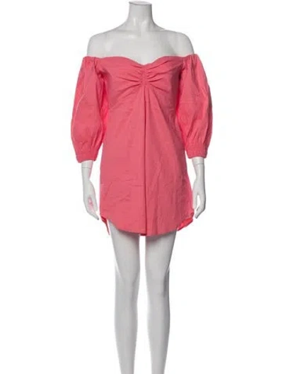 Pre-owned A.l.c Off-the-shoulder Mini Dress In Pink
