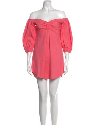 Pre-owned A.l.c Off-the-shoulder Mini Dress In Pink