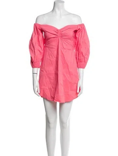 Pre-owned A.l.c Off-the-shoulder Mini Dress In Pink