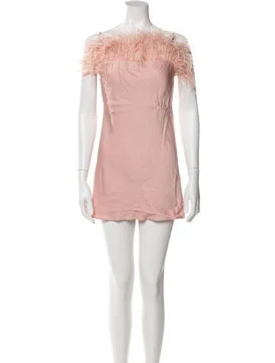 Pre-owned A.l.c Off-the-shoulder Mini Dress In Pink