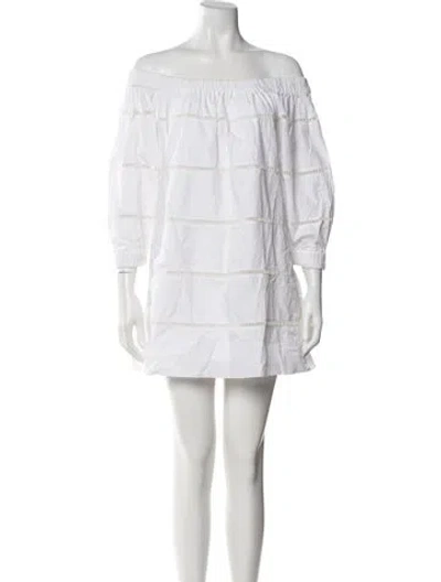 Pre-owned A.l.c Off-the-shoulder Mini Dress In White