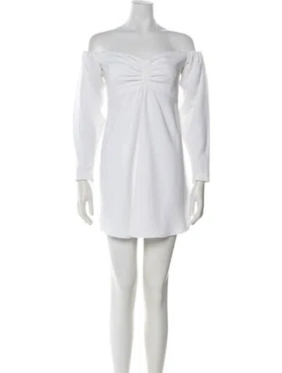 Pre-owned A.l.c Off-the-shoulder Mini Dress In White