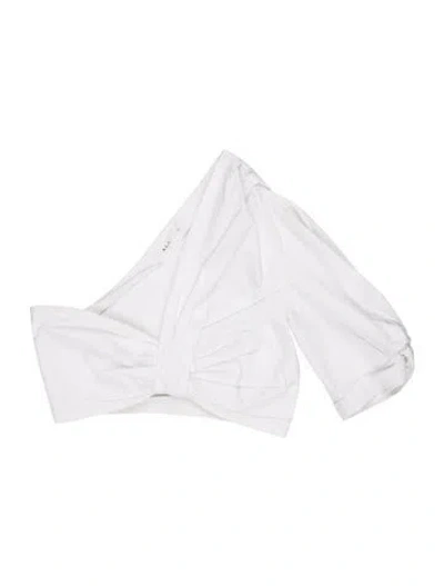 Pre-owned A.l.c Off-the-shoulder Short Sleeve Top In White